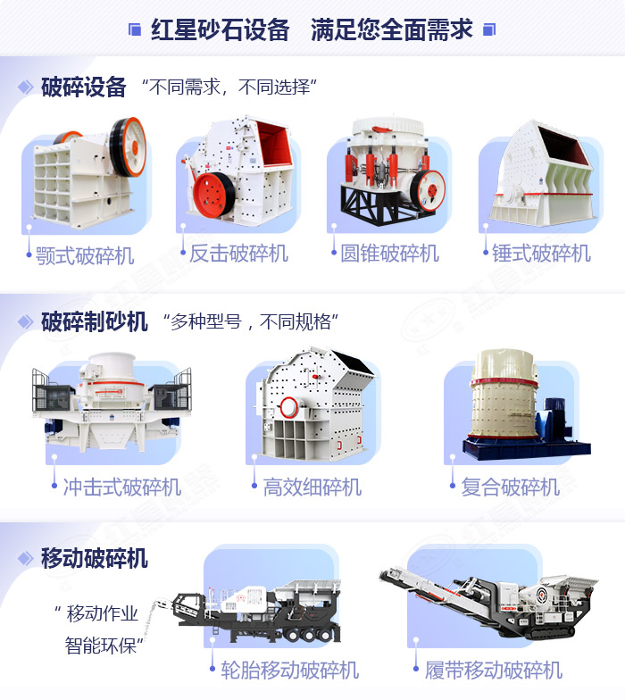 不同款式的砂石破碎機(jī)設(shè)備展示